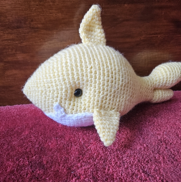 Crochet Yellow Shark Amigurumi Doll - Picture 2 of 11
